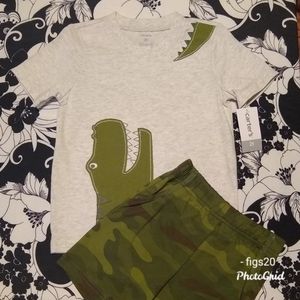 NWT Carter's Dinosaur/Camo Outfit